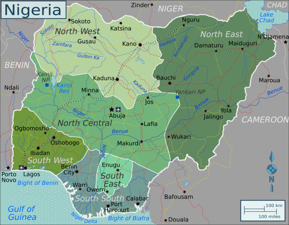 Nigeria English Wikivoyage Regions Map