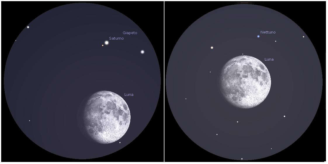 Stellarium Congiunzioni Luna Saturno Ottobre2024