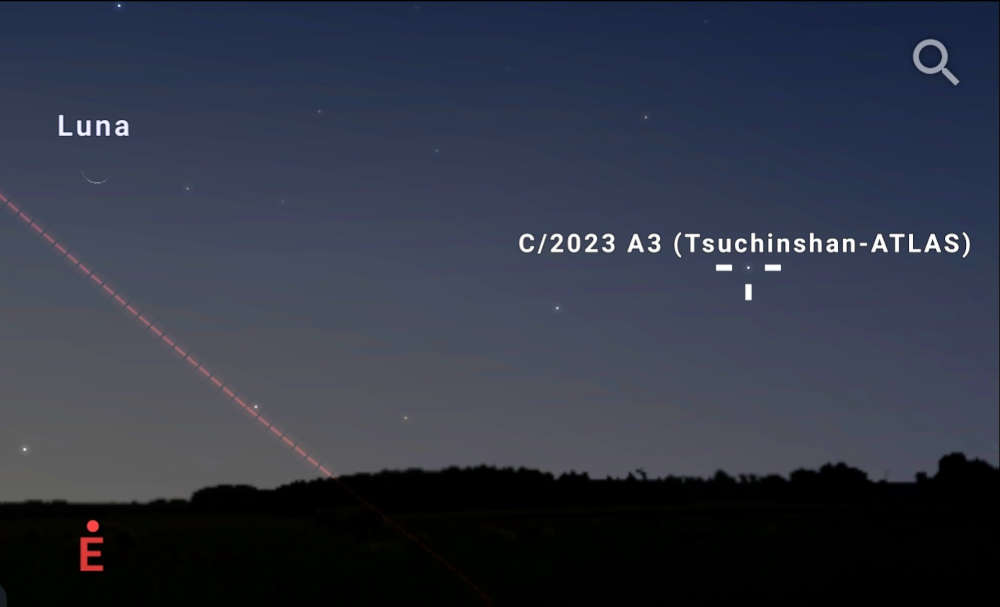 Stellarium Luna Cometa C2023 A3